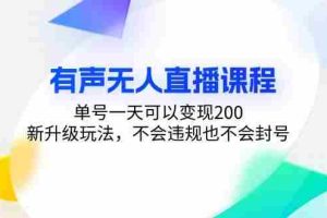 （13287期）有声无人直播课程，单号一天可以变现200，新升级玩法，不会违规也不会封号