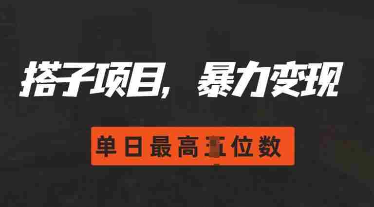 2024搭子玩法，0门槛，暴力变现，单日最高破四位数【揭秘】