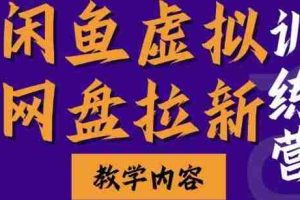 闲鱼虚拟网盘拉新训练营，两天快速人门，长久稳定被动收入，要在没有天花板的项目里赚钱