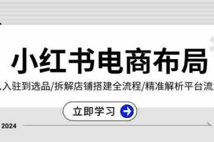 小红书电商布局：从入驻到选品/拆解店铺搭建全流程/精准解析平台流量优势