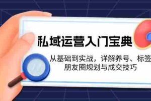私域运营入门宝典：从基础到实战，详解养号、标签、朋友圈规划与成交技巧