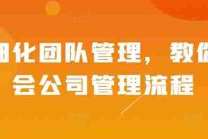 精细化团队管理，教你学会公司管理流程