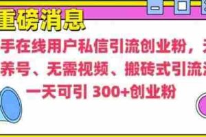 快手最新引流创业粉方法，无需养号、无需视频、搬砖式引流法【揭秘】