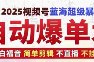 2025视频号蓝海超级暴利自动爆单术1.0 ，小白褔音 简单剪辑 不直播 不挂车