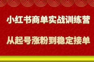 小红书商单实战训练营，从0到1教你如何变现，从起号涨粉到稳定接单，适合新手