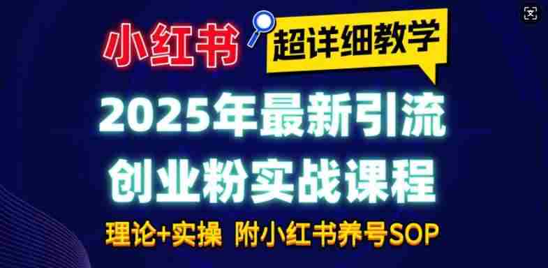 2025年最新小红书引流创业粉实战课程【超详细教学】小白轻松上手，月入1W+，附小红书养号SOP