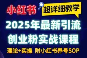 2025年最新小红书引流创业粉实战课程【超详细教学】小白轻松上手，月入1W+，附小红书养号SOP
