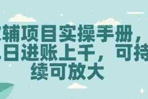 教辅项目实操手册，单日进账上千，可持续可放大