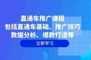 直通车推广课程：包括直通车基础、推广技巧、数据分析、爆款打造等