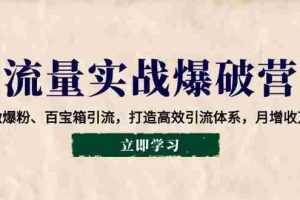 流量实战爆破营：企微爆粉、百宝箱引流，打造高效引流体系，月增收万元