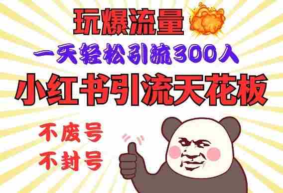 小红书引流天花板，玩爆流量，一天轻松引流300人，安全操作
