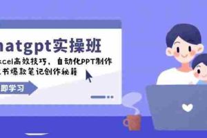 （14079期）chatgpt实战班，学Excel高效技巧，自动化PPT制作，小红书爆款笔记创作秘籍