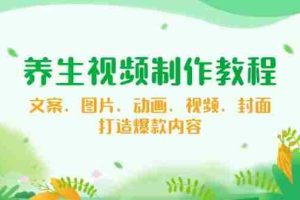 （14163期）养生视频制作教程，文案、图片、动画、视频、封面，打造爆款内容