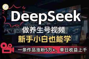 （14270期）小白用DeepSeek做养生号，一条作品涨粉5万+，单日收益上千