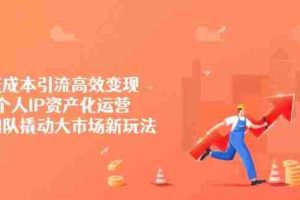 （14555期）低成本引流高效变现，个人IP资产化运营，小团队撬动大市场新玩法