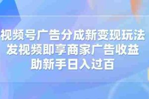 （14588期）视频号广告分成新变现玩法：发视频即享商家广告收益，助新手日入过百