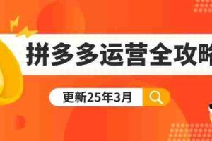 （14184期）拼多多运营全攻略：从0到日销千单,爆款内功+付费推广+黑科技(更新25年3月)