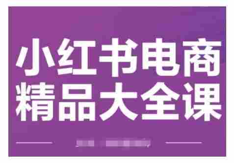 小红书电商精品大全课，快速掌握小红书运营技巧，实现精准引流与爆单目标，轻松玩转小红书电商