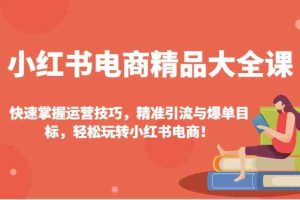 小红书电商精品大全课：快速掌握运营技巧，精准引流与爆单目标，轻松玩转小红书电商！