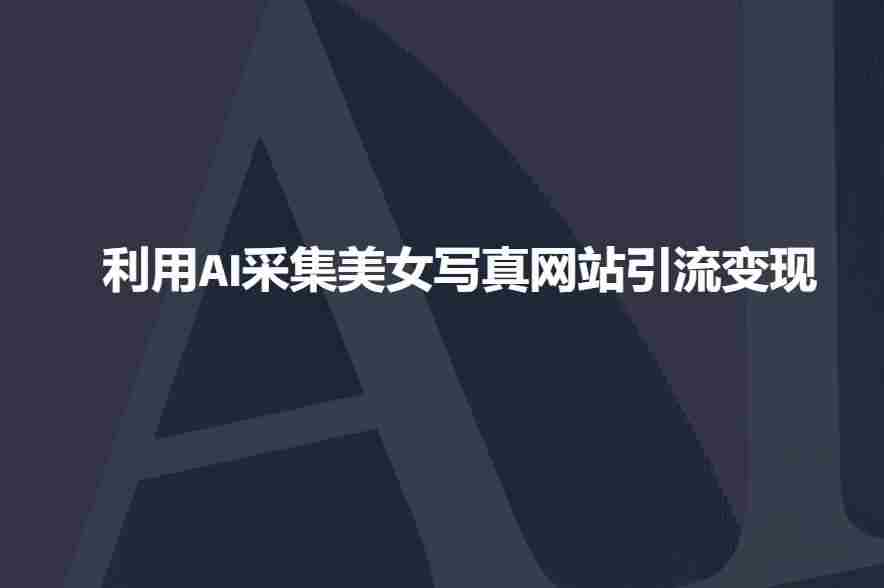 利用AI采集美女写真网站引流变现，引流嘎嘎的