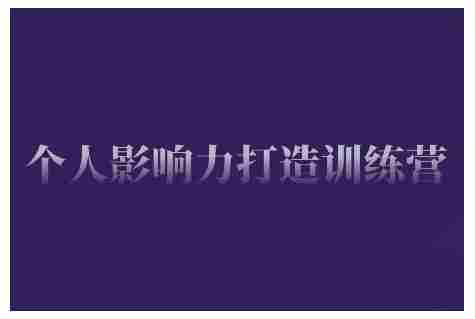 个人影响力打造训练营，掌握公域引流、私域运营、产品定位等核心技能，实现从0到1的个人IP蜕变