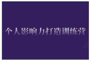 个人影响力打造训练营，掌握公域引流、私域运营、产品定位等核心技能，实现从0到1的个人IP蜕变