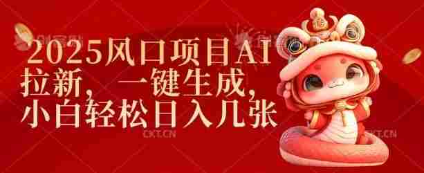 2025风口项目AI拉新，一键生成，小白轻松日入几张