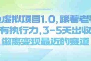 闲鱼虚拟项目1.0，跟着老手操作，有执行力，3-5天出收益，做离变现最近的赛道