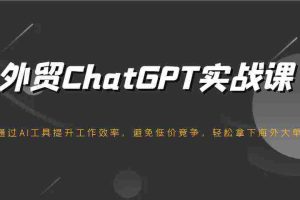 外贸ChatGPT实战课，通过AI工具提升工作效率，避免低价竞争，轻松拿下海外大单！
