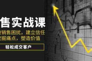 销售实战课，突破销售困扰，建立信任，挖掘痛点，塑造价值，轻松成交客户