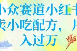 小众赛道小红书卖小吃配方，操作简单，月入过W