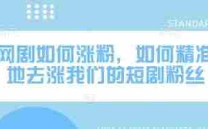 网剧如何涨粉，如何精准地去涨我们的短剧粉丝
