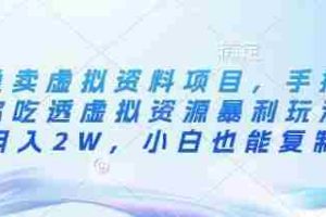 闲鱼卖虚拟资料项目，手把手带你吃透虚拟资源暴利玩法，月入2W，小白也能复制