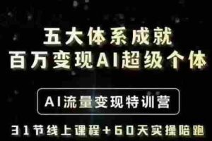 五大体系成就百万变现AI超级个体- AI流量变现特训营，一步一步教你一个人怎么年入百W