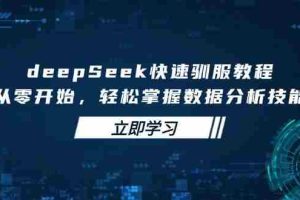 deepSeek快速驯服教程，从零开始，轻松掌握数据分析技能