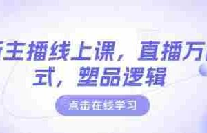 最新主播线上课，直播万能公式，塑品逻辑