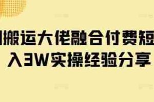 短剧搬运大佬融合付费短剧月入3W实操经验分享