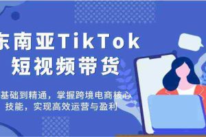 东南亚TikTok短视频带货，零基础到精通，掌握跨境电商核心技能，实现高效运营与盈利