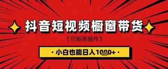 抖音短视频食品橱窗带货，小白轻松上手日入1k+【揭秘】