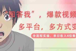 回答我爆款视频，自带流量，AI拉新分成计划等多方式多平台变现，单日收入4位数