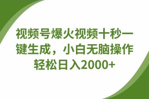 视频号爆火视频十秒一键生成，无需剪辑，带音频字幕多平台同步发送，轻松日入2000+
