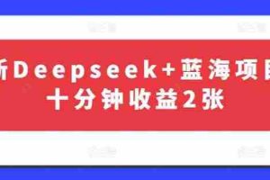 最新Deepseek+蓝海项目，十分钟收益2张