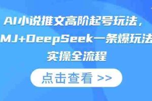 AI小说推文高阶起号玩法，MJ+DeepSeek一条爆玩法实操全流程