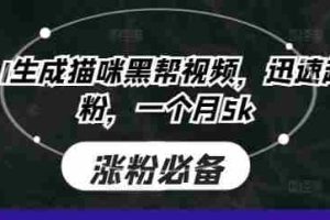 即梦AI生成猫咪黑帮视频，迅速起号涨粉，一个月5k