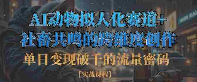 单日变现破千的流量密码,AI动物拟人化赛道+社畜共鸣的跨维度创作