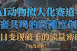 单日变现破千的流量密码，AI动物拟人化赛道+社畜共鸣的跨维度创作