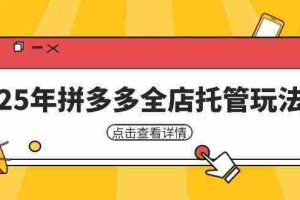 25年拼多多全店托管玩法，矩阵动销裂变玩法如何低风险盈利 新手运营秘籍