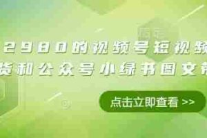 价值2980的视频号短视频橱窗带货和公众号小绿书图文带货