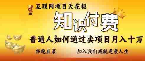 互联网项目天花板,知付付费项目,普通人如何通过卖项目月入十个,拒绝韭菜【揭秘】