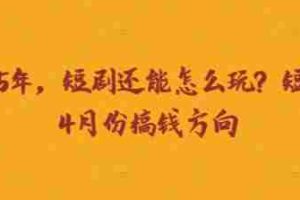 走到2025年，短剧还能怎么玩？短剧25年4月份搞钱方向